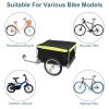 Foldable Bicycle Cargo Wagon Trailer Two-Wheel Bike Cargo Trailer with 15.8In Wheel Removable Cover 176LBS Weight Capacity