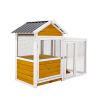 Large outdoor chicken coop Wooden chicken coop, duck coop with nest box, bird cage, rabbit cage - waterproof PVC board ( yellow brown gradient 80 ")