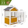 Large outdoor chicken coop Wooden chicken coop, duck coop with nest box, bird cage, rabbit cage - waterproof PVC board ( yellow brown gradient 80 ")