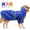 Waterproof Dog Raincoat Leisure Lightweight Dog Coat Jacket Reflective Rain Jacket with Hood for Small Medium Large Dogs